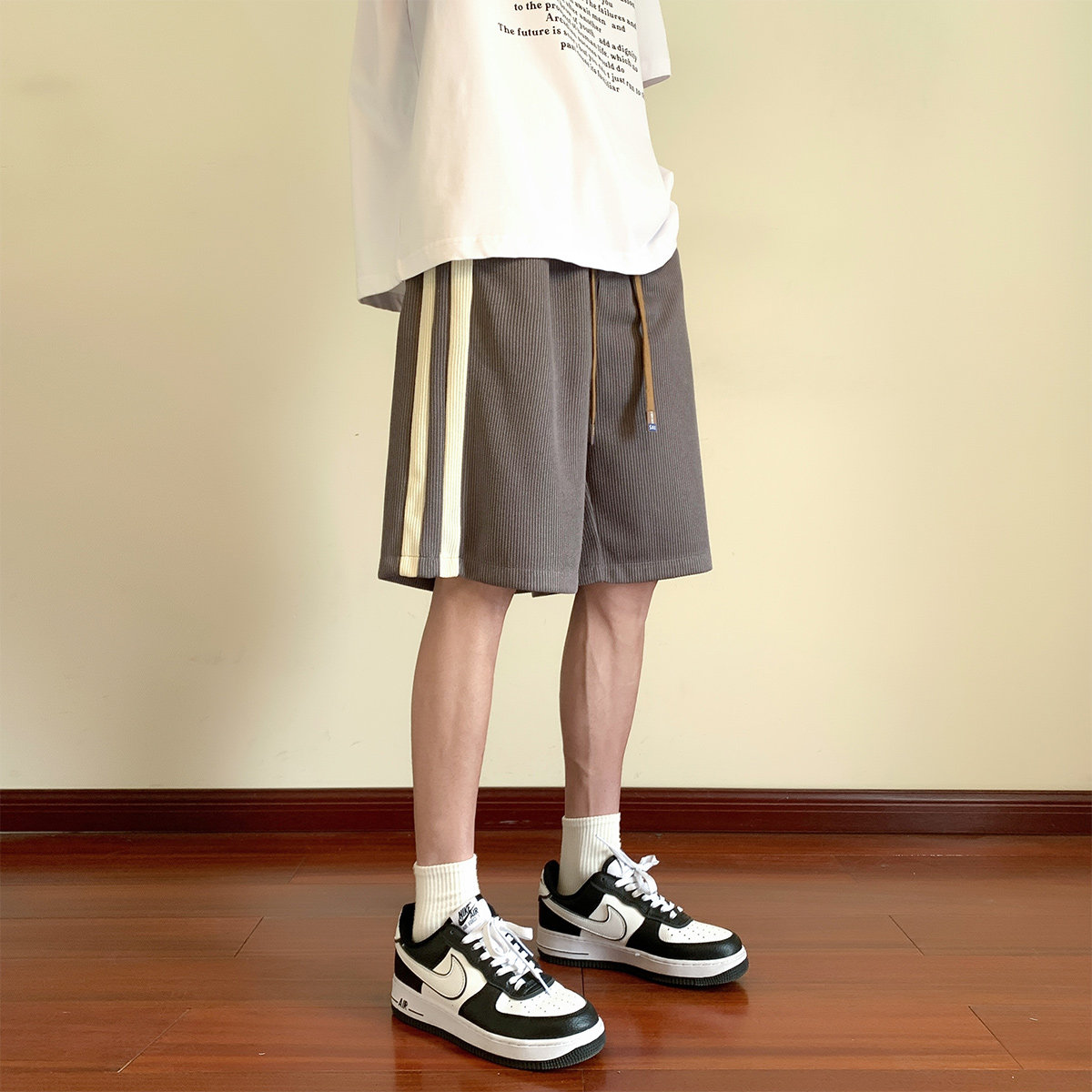 A107-K23823-特P30直播品质麦穗条成分：聚酯纤维短裤,男装牛仔裤,电商A107