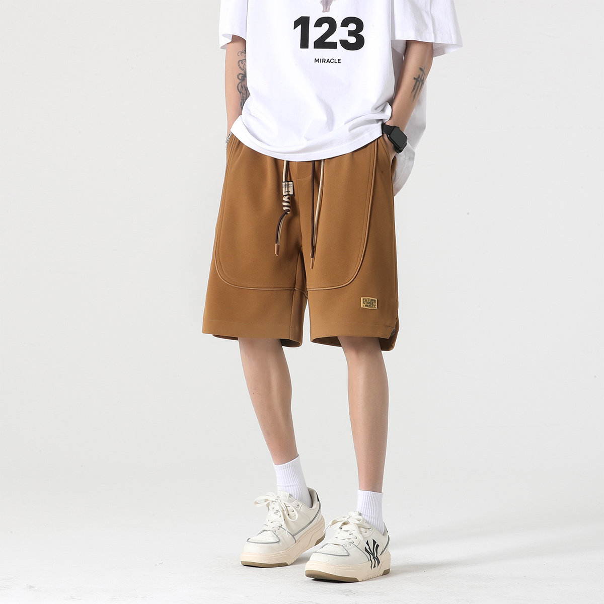 抖音品质A107-K23807-特P25菠萝格:93%聚酯纤维7%氨纶短裤,男装牛仔裤,电商A107