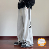 秋冬加绒320克华棉2024大码美式条纹直筒裤CK98101-特P40厚45，男装休闲裤，电商A107