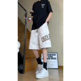 得物品质2025凉感透气休闲夏季宽松扎染短裤A107-DK2593-特P28，男装牛仔裤，电商A107