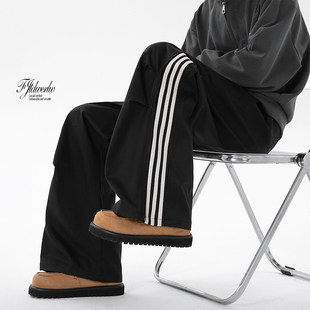 特P38 高品质百搭侧边拉链条纹美式 CK25728 A107 无影墙 休闲裤