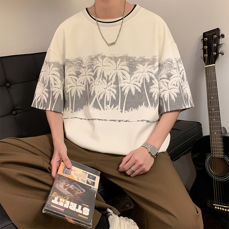 菠萝格短袖280克美式休闲宽松潮百搭男士T恤A107-TX2403-特P30,男装T恤,电商A107