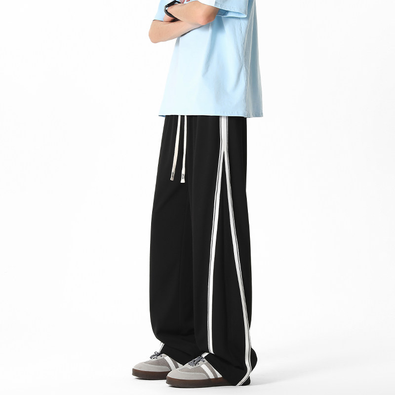 得物可二开2025夏季透气百搭休闲冰丝长裤A107-CK2578-P38控88,男装休闲裤,电商A107