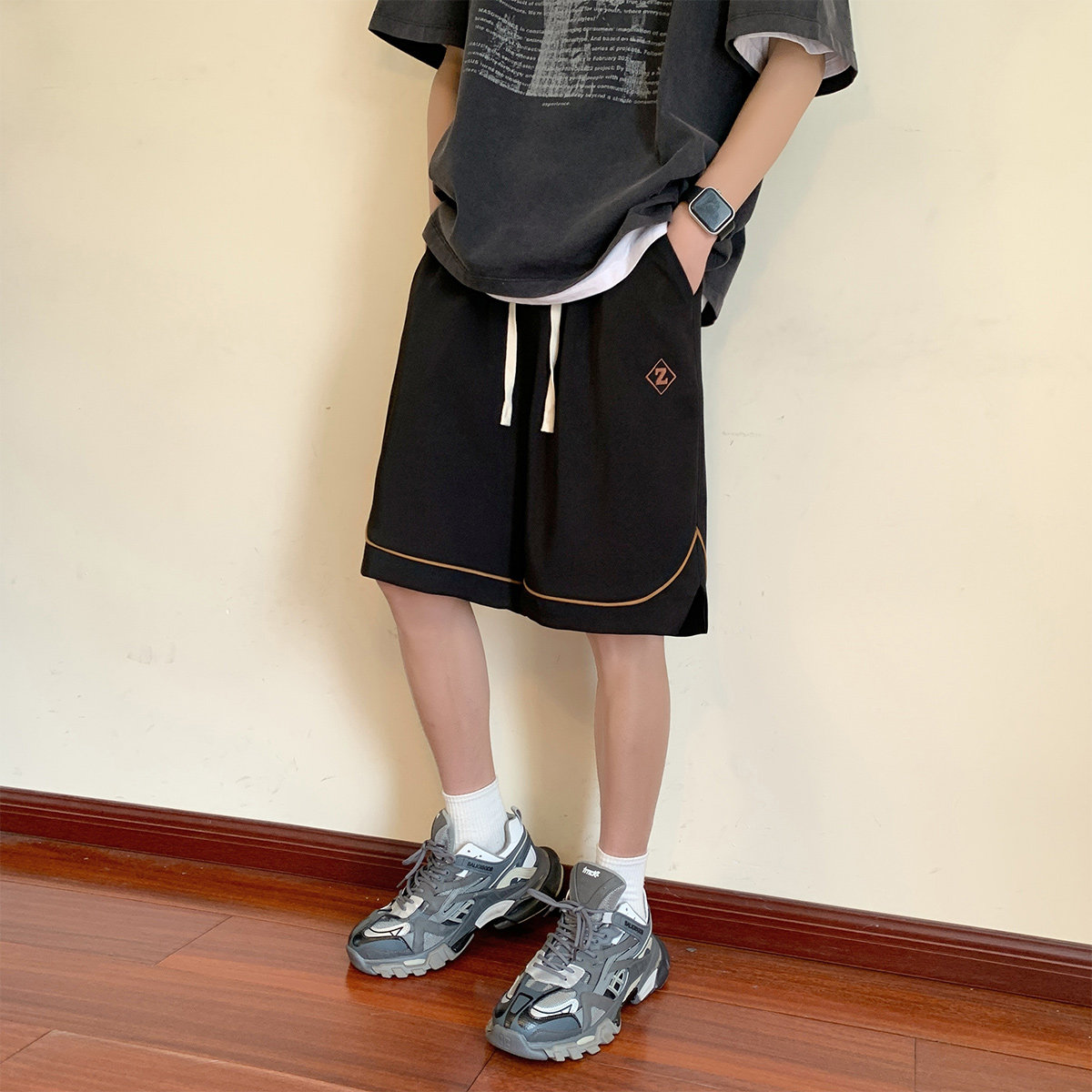 直播品质A107-K23803-特P30短裤冰丝成分：聚酯纤维,男装牛仔裤,电商A107