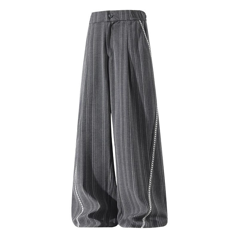 2026春季新品条纹复古风宽松阔腿拖地裤CK26108-特P48，男装休闲裤，电商A107