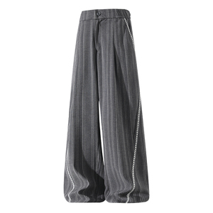 2026春季新品 条纹复古风宽松阔腿拖地裤 CK26108-特P48，男装休闲裤，电商A107