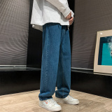 直播品质港风2023抖音重磅推牛仔裤直筒休闲长裤A107-8182-P55，男装牛仔裤，电商A107