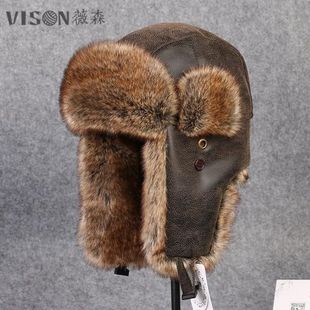 潮 防寒防风骑车护耳毛帽子韩版 VISON 雷锋帽东北加绒棉帽男女冬季
