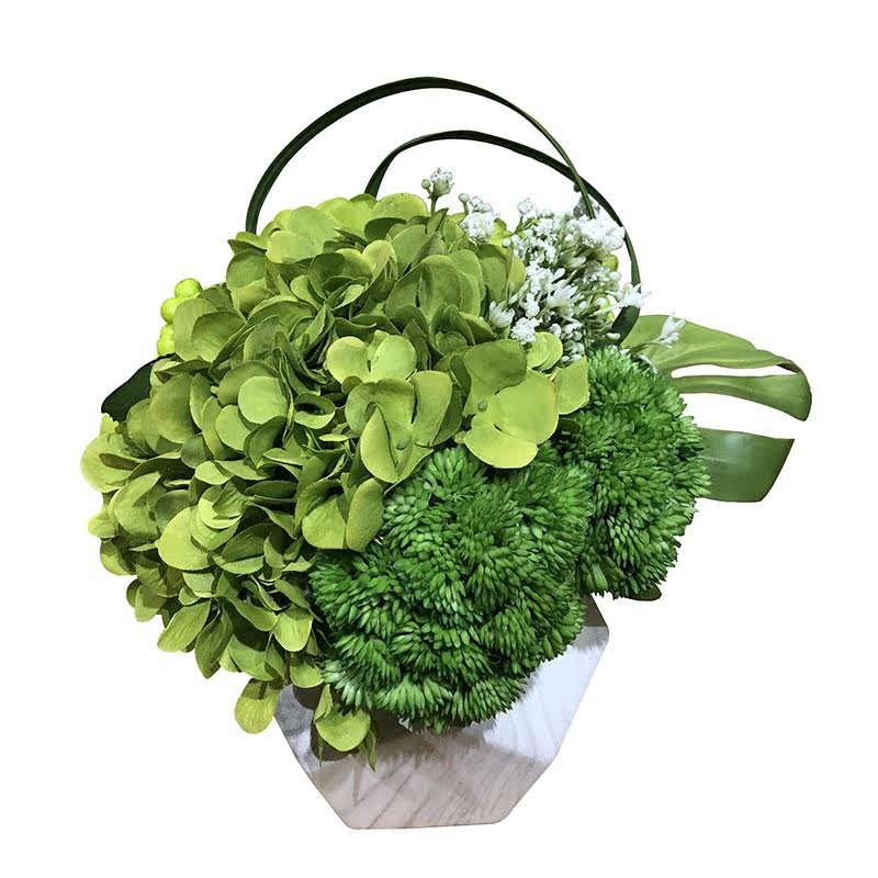 白绿色系花卉北欧港式样板房售楼处洽谈桌餐桌软装成品仿真花艺,家居饰品,花瓶,淘宝优惠券,粉丝福利购,淘宝优惠卷