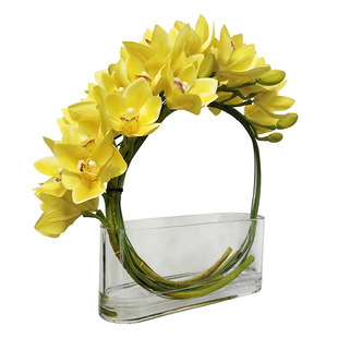 设计师推荐黄色仿真惠兰整体假水成品花艺套装样板间客厅饰品摆件