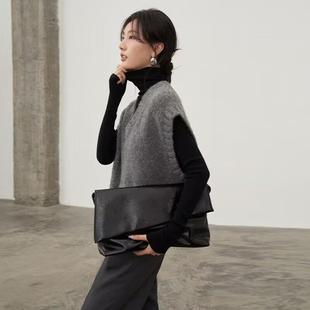 欧货轻奢！学院风山羊绒马甲女V领无袖毛衣叠穿针织背心坎肩上衣