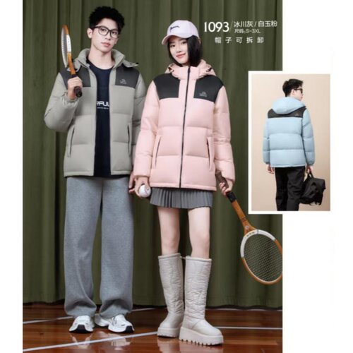2025新款男女装休闲款羽绒服九成品半成品衣壳翻新定制加工FM1093