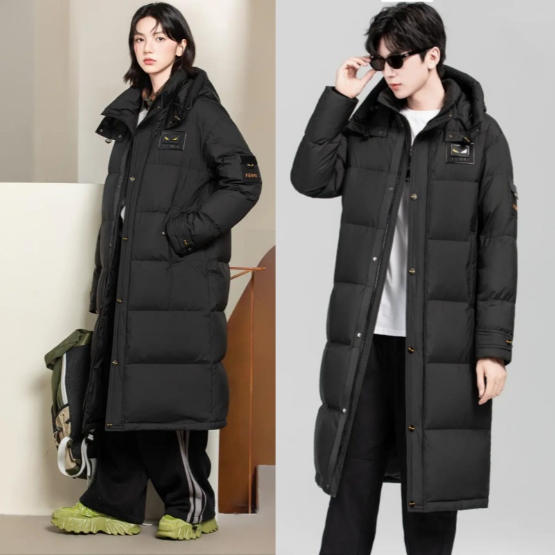 2025款男女装休闲长款羽绒服九成品1018叶半成品衣壳翻新定制加工