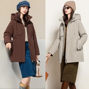 2026新款女中长款休闲羽绒服九成品脱卸款衣壳翻新定制加工XY9613