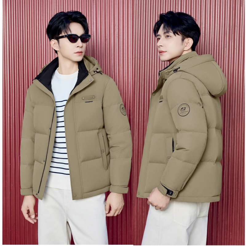 2025款男休闲款羽绒服九成品J2771范半成品衣皮衣壳翻新定制加工