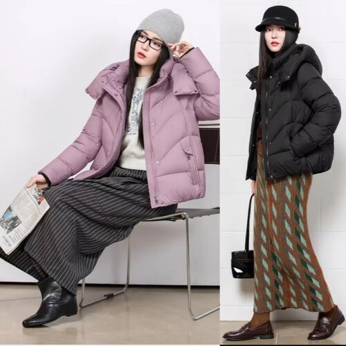 2026新款女休闲款羽绒服九成品半成品衣皮定制翻新加厚加工YM8811