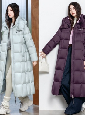 2025款女时尚修身长款羽绒服九成品B680李半成品定制翻新加厚加工