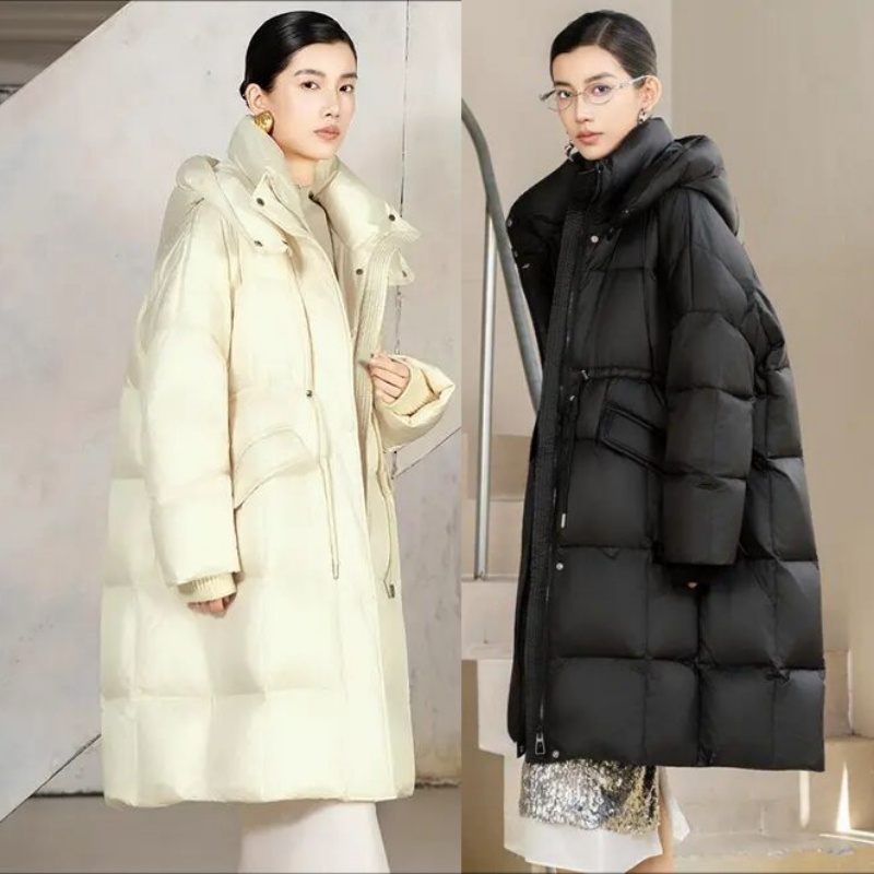 2025款女休闲宽松长款羽绒服九成品8311半成品董定制翻新加厚加工