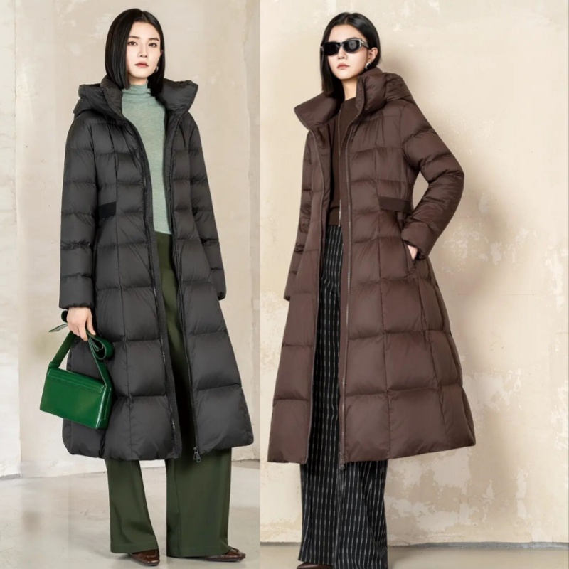 2025款女修身长款羽绒服九成品6621半成品董衣壳翻新加厚定制加工