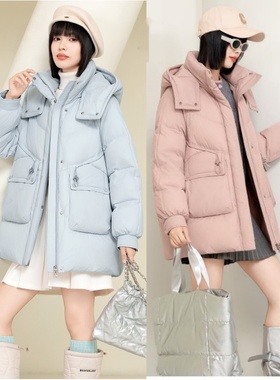 2025新款女士休闲羽绒服九成品H105范半成品衣壳翻新加厚定制加工