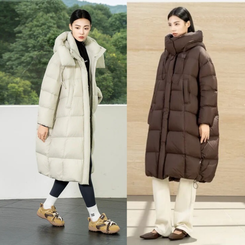 2025款女休闲宽松长款羽绒服九成品6827半成品乔定制翻新加厚加工