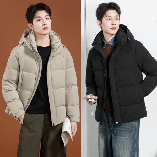 2025新款男士休闲短款羽绒服九成品半成品衣壳翻新定制加工FM1077