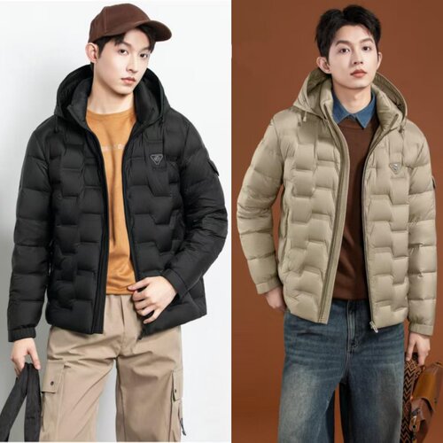 2025新款男士休闲短款羽绒服九成品半成品衣壳翻新定制加工FM1055