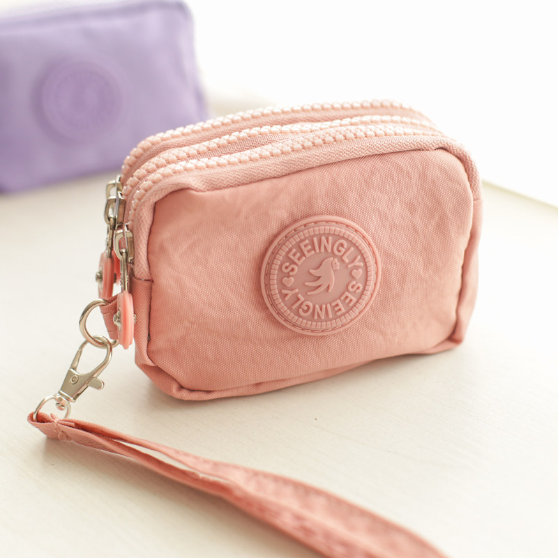 实用三明治随身3层紫色粉色迷你尼龙零钱口红身份证收纳袋,箱包皮具/热销女包/男包,手机包,淘宝优惠券,粉丝福利购,淘宝优惠卷