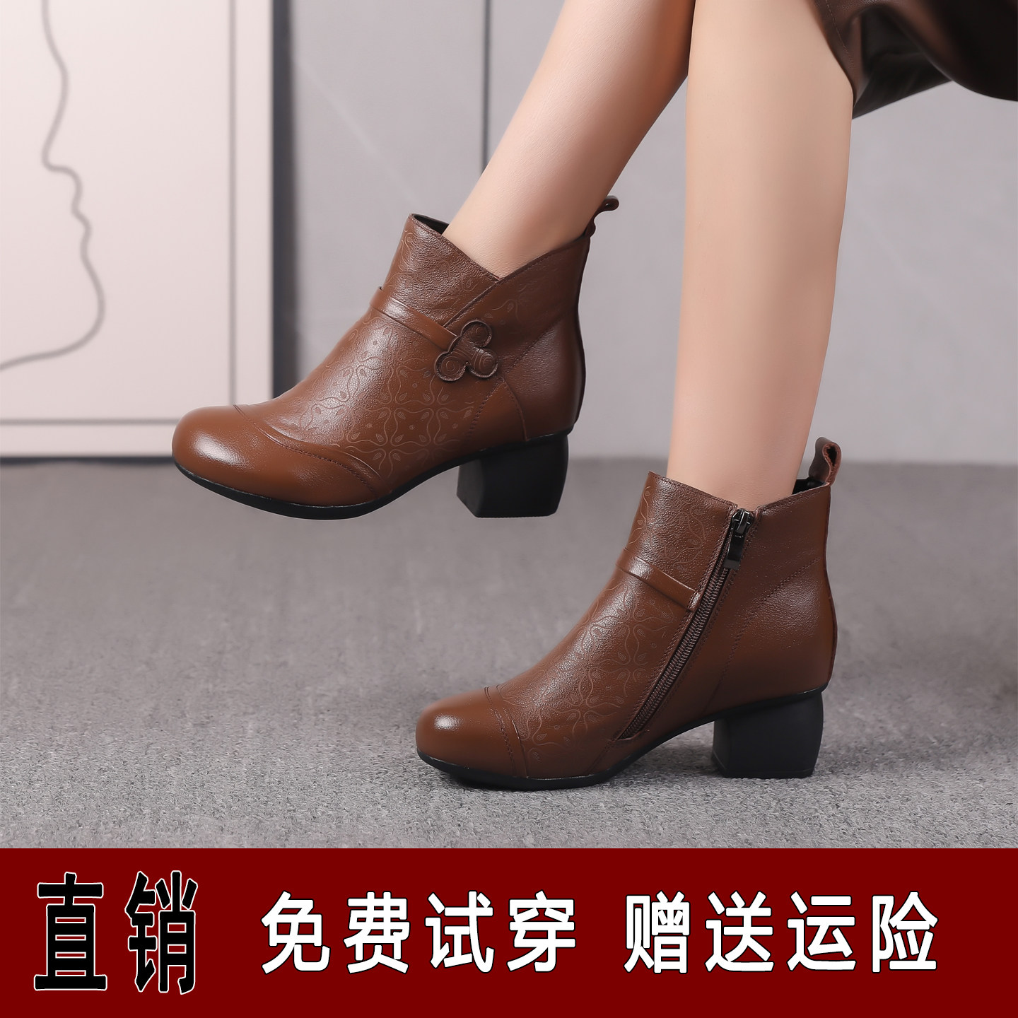 复古印花妈妈鞋414243加大码子