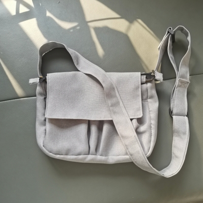 【漠漠布语】自制中性男女通用棉麻通勤包 斜挎包 实用多口袋