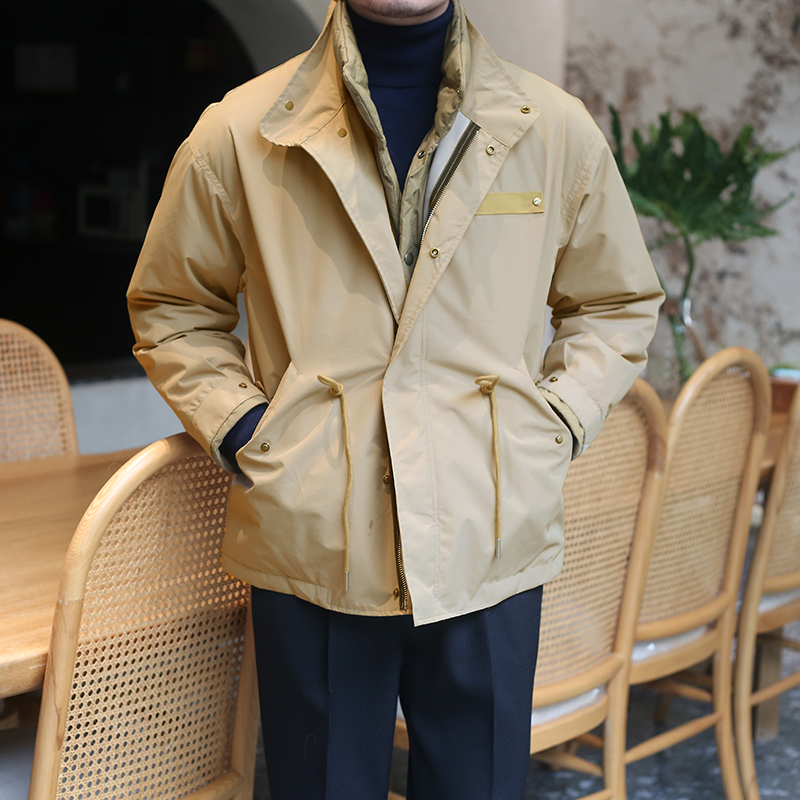 休闲立领都市常规假两件羽绒服