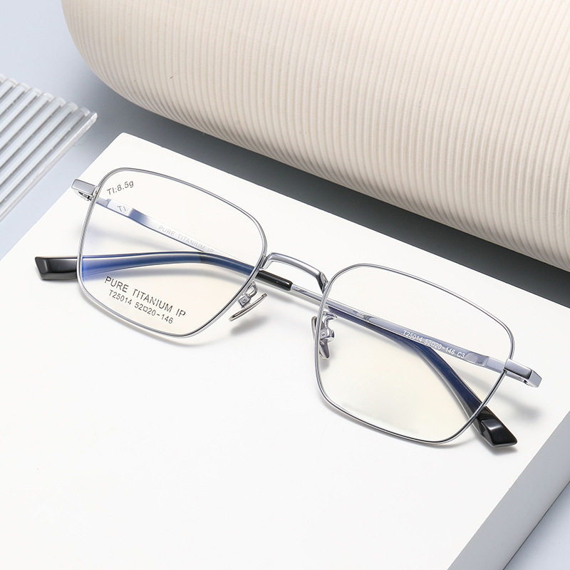 超轻纯钛全框眼镜架复古方形时尚镜框潮流眼镜可配防蓝光近视镜架