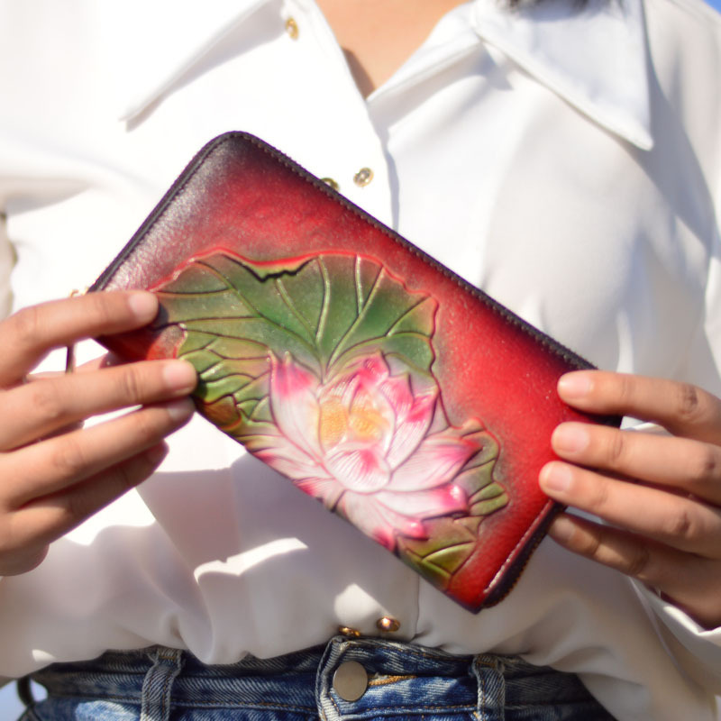 高品质材料中国风真皮包包女新款大气女士妈妈单肩斜挎包浮雕