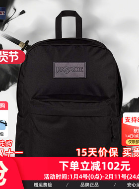 JanSport背包女生2025新款双肩电脑背包男士黑武士大容量旅行背包