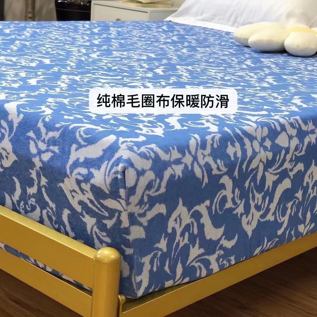 毛圈面料纯棉床笠微弹力15米18米都有