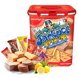 马来西亚进口 马奇新新munchy's积宝什锦饼干大礼盒 700g 6种口味