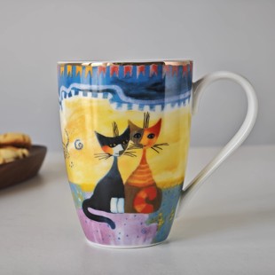 诺裔家 德器 Goebel高宝电镀金满花阿拉伯童话月亮猫马克杯Buong