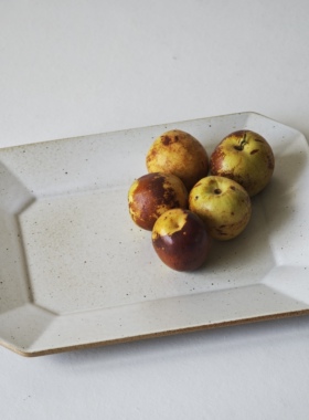 诺裔家 日式器 松川制陶技术支持日用食器和风粗陶长方平盘方之矩