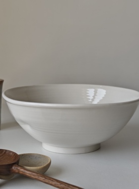 诺裔家 日式器 高温窑烧草木灰釉手工拉坯侘寂风粗陶大碗汤碗面碗