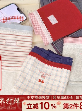 「信件未封」甜美少女内裤学院风印花蕾丝纯棉加长裆10A抑菌包臀