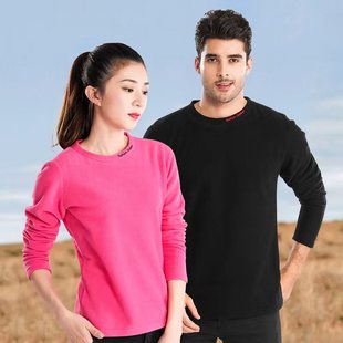 打底衫 女抓绒骑行服透气摇粒绒长袖 保暖抓绒衣男户外抓绒衫 秋冬季