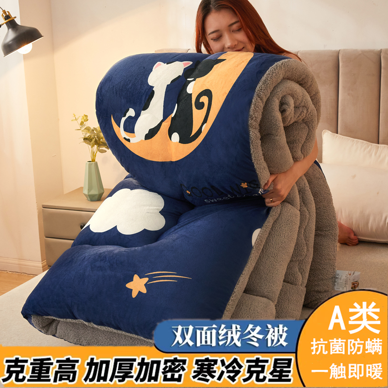 羊羔绒被子冬被加厚保暖冬天被芯冬季双面绒春秋被子单人学生宿舍