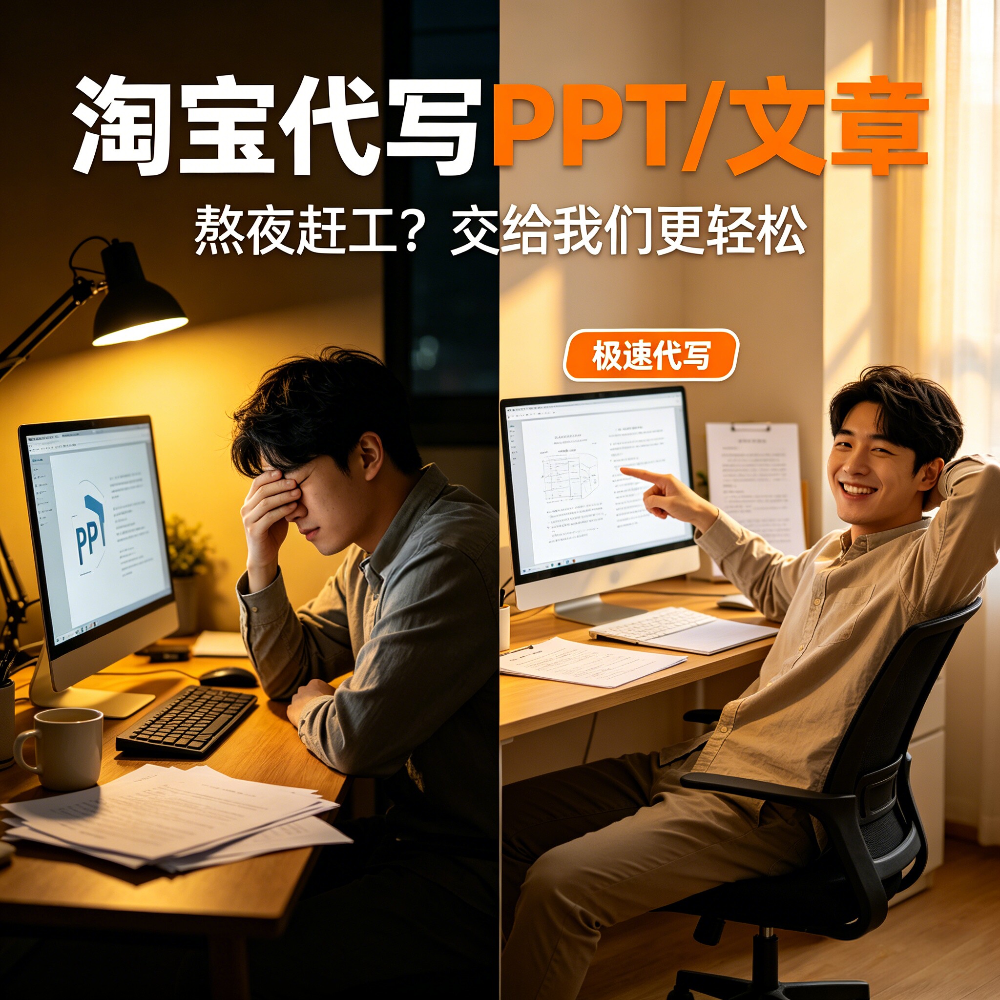 专业 PPT 代做制作 课件答辩述职汇报美化排版 文章文案代写润色
