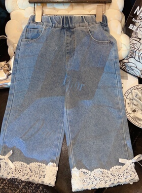 HHkids新款韩版时尚洋气百搭长裤女童春秋季儿童水洗软牛仔EKZ036