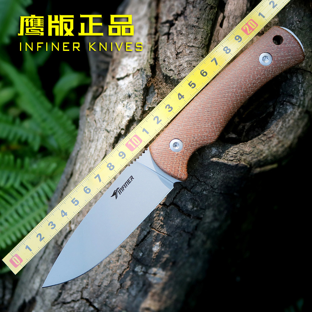 鹰版柳叶户外日用小直刀露营随身精品收藏猎人刀具飞凌高硬把玩刀