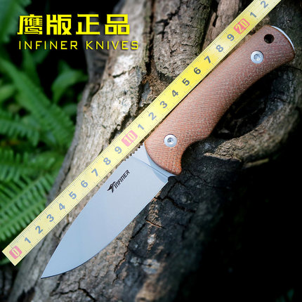 鹰版柳叶户外日用小直刀露营随身精品收藏猎人刀具飞凌高硬把玩刀