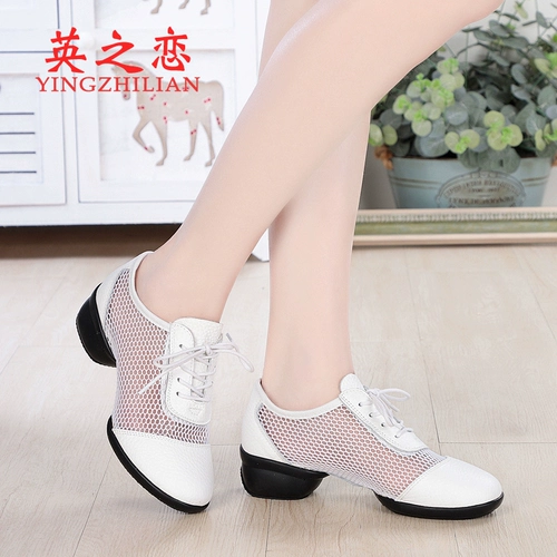 Летняя обувь, дышащие танцующие туфли, мягкая подошва, из натуральной кожи