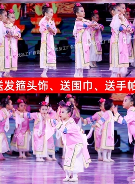 儿童古装有一个姑娘清朝还珠小格格驾到女孩满族表演出服装跳舞蹈