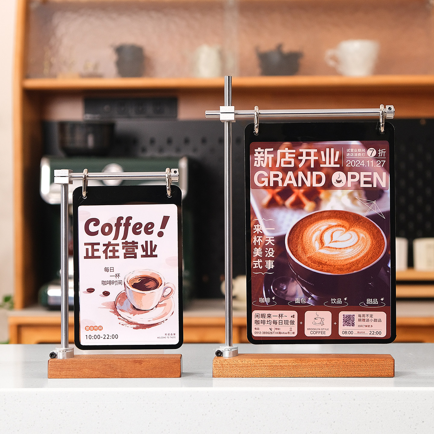 高档光轴广告餐牌台牌菜单展示牌立牌a5a6桌面价格牌皆川明日历架