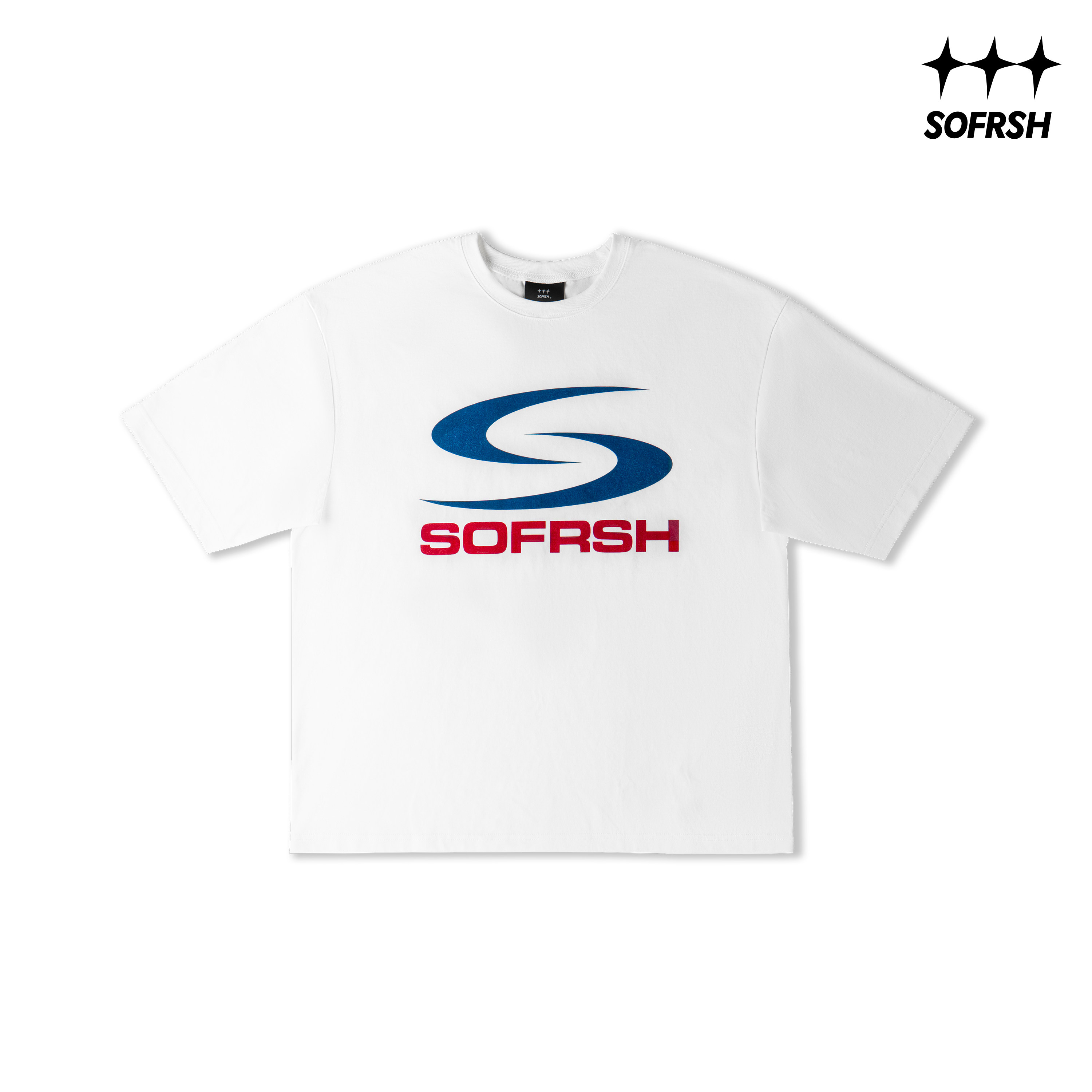 SOFRSH 基础撞色“回旋镖”logo纯色透气美式潮牌复古短袖印花T恤
